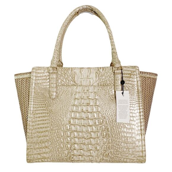 Brahmin Gold and Tan Tote Bag - Picture 4 of 9